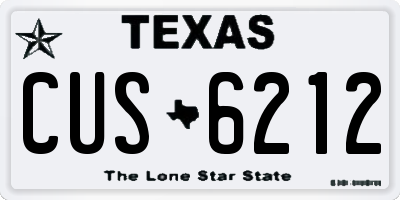TX license plate CUS6212