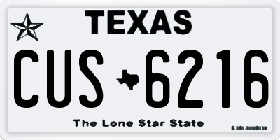 TX license plate CUS6216