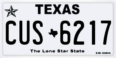 TX license plate CUS6217