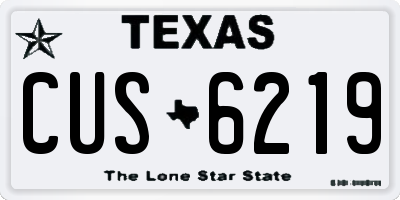 TX license plate CUS6219