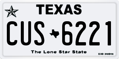 TX license plate CUS6221