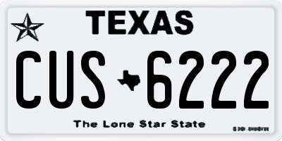 TX license plate CUS6222