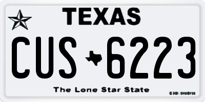 TX license plate CUS6223