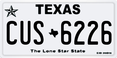 TX license plate CUS6226