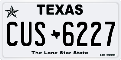 TX license plate CUS6227