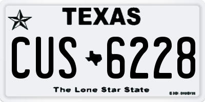 TX license plate CUS6228