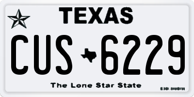 TX license plate CUS6229