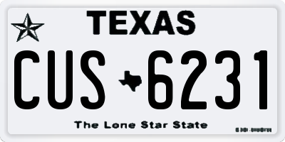 TX license plate CUS6231