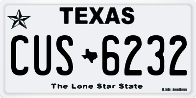 TX license plate CUS6232