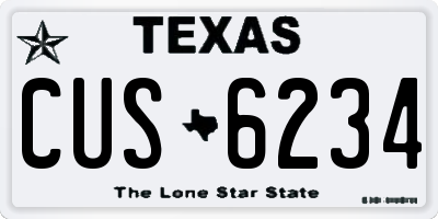 TX license plate CUS6234