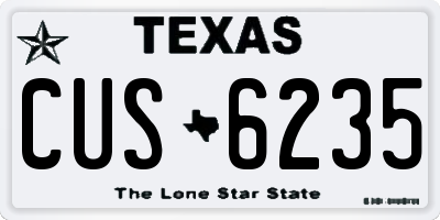 TX license plate CUS6235