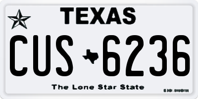 TX license plate CUS6236