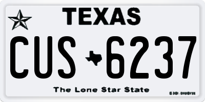 TX license plate CUS6237
