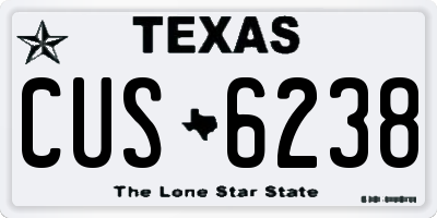 TX license plate CUS6238
