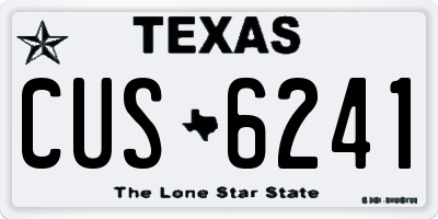 TX license plate CUS6241