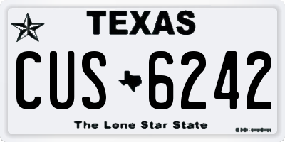 TX license plate CUS6242