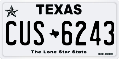 TX license plate CUS6243
