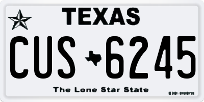 TX license plate CUS6245