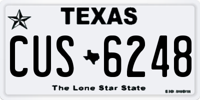 TX license plate CUS6248