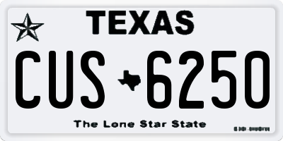 TX license plate CUS6250