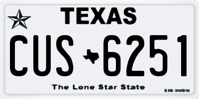 TX license plate CUS6251