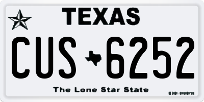 TX license plate CUS6252