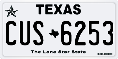 TX license plate CUS6253