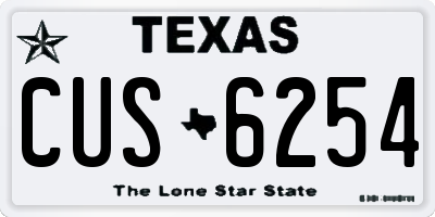 TX license plate CUS6254