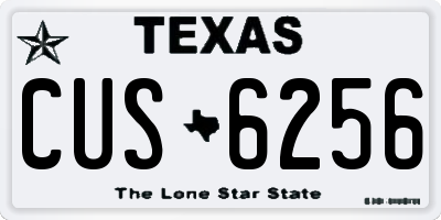 TX license plate CUS6256