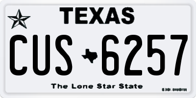 TX license plate CUS6257