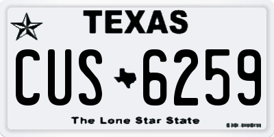 TX license plate CUS6259