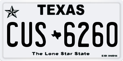 TX license plate CUS6260