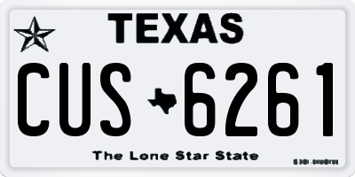 TX license plate CUS6261