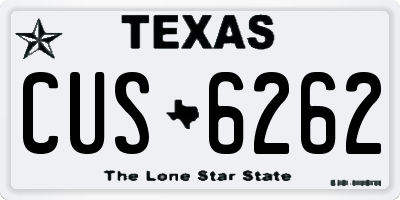 TX license plate CUS6262