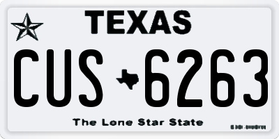 TX license plate CUS6263