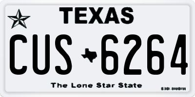 TX license plate CUS6264