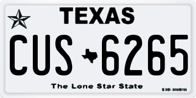 TX license plate CUS6265