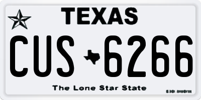 TX license plate CUS6266