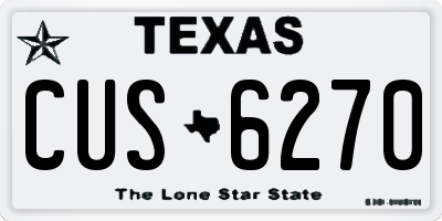 TX license plate CUS6270