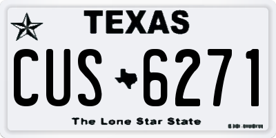 TX license plate CUS6271