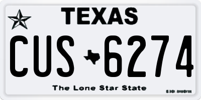 TX license plate CUS6274