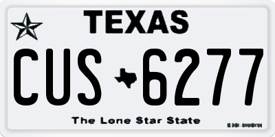 TX license plate CUS6277