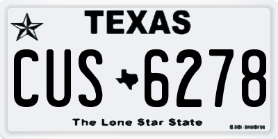 TX license plate CUS6278
