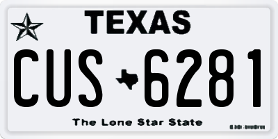 TX license plate CUS6281