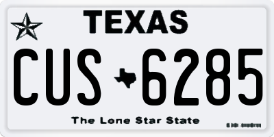 TX license plate CUS6285