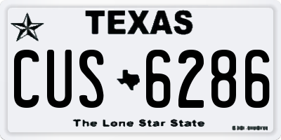 TX license plate CUS6286