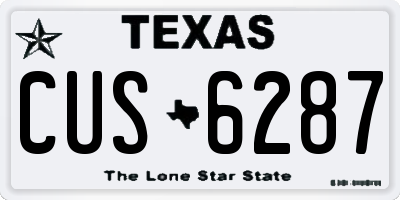 TX license plate CUS6287