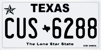 TX license plate CUS6288