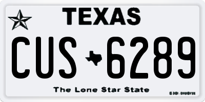 TX license plate CUS6289