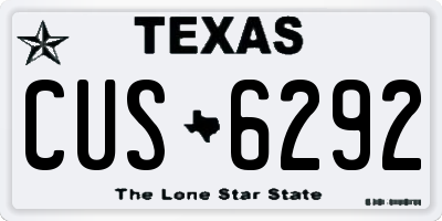 TX license plate CUS6292
